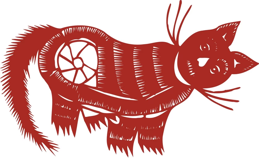 中国风中式传统喜庆民俗人物动物窗花剪纸插画边框AI矢量PNG素材【446】